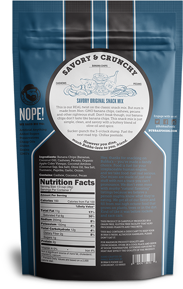 Savory Original Snack Mix - Bubba's Smokey Chipotle Bbq Snack Mix Grain-free, 198g (662x662), Png Download