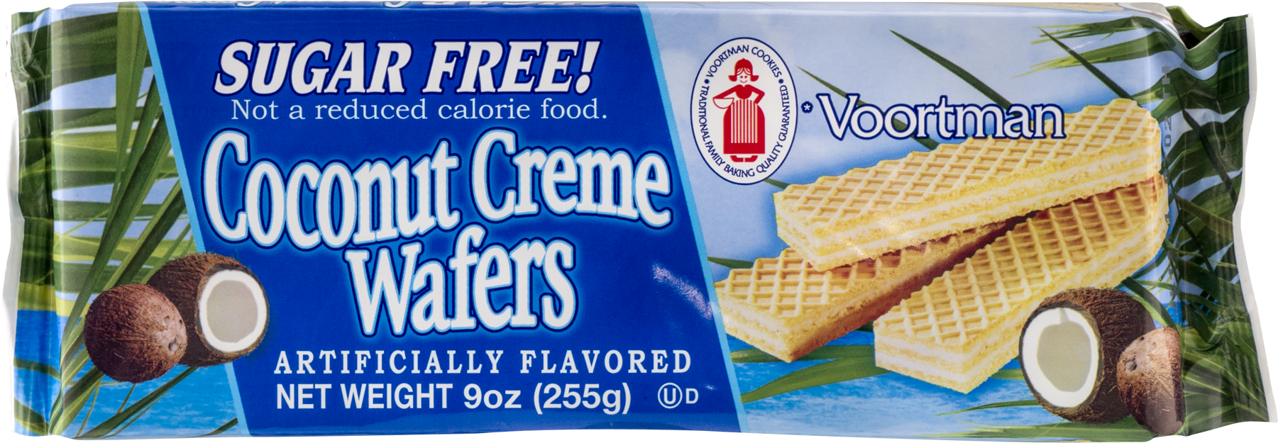 Voortman Coconut Creme Wafers Sugar Free, - Voortman Chocolate Sugar Free Wafer Cookies 255gms (1800x1800), Png Download