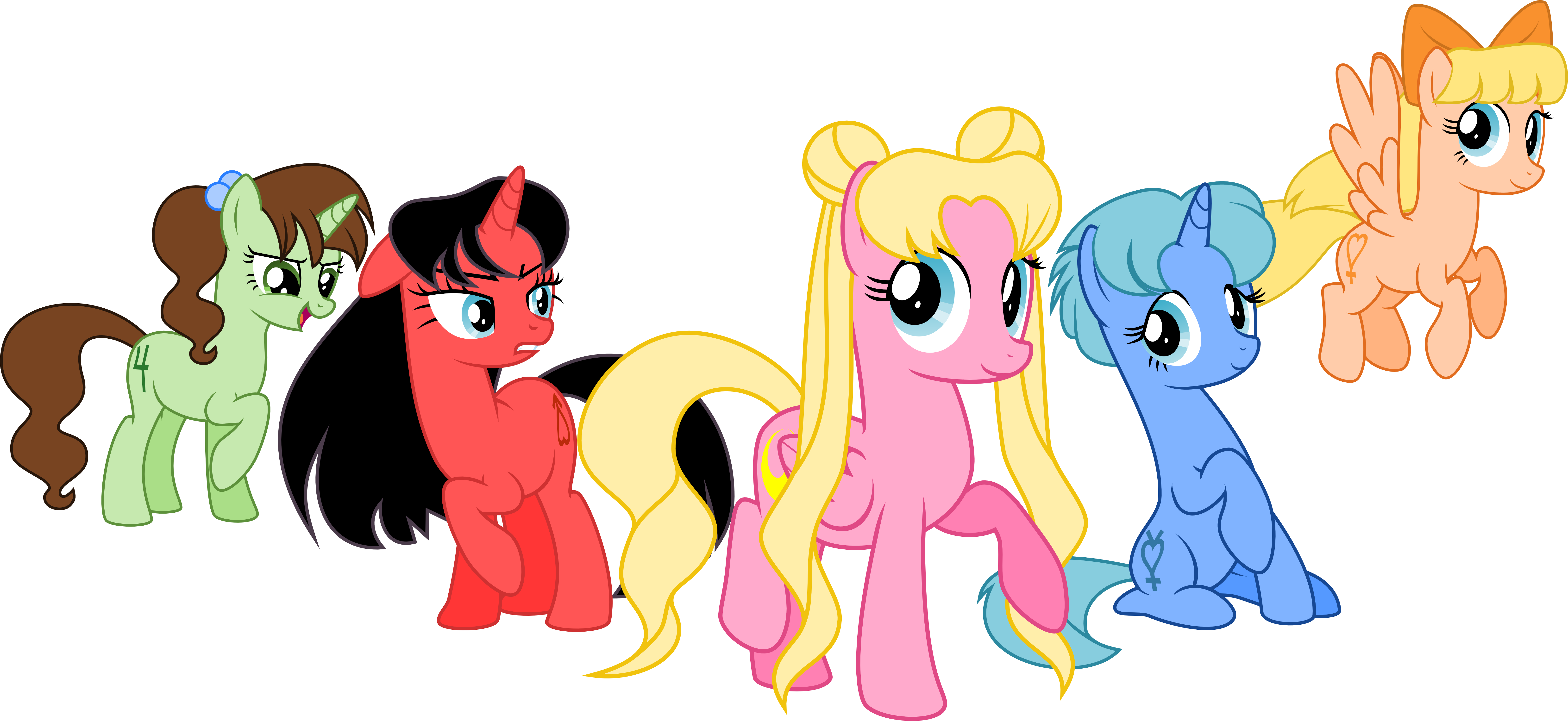 Bananas Foster - My Little Pony Sailor Scouts (6522x3000), Png Download