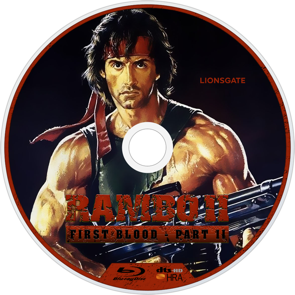 First Blood Part Ii Bluray Disc Image - Rambo: First Blood Poster Movie H 11 X 17 In - 28cm (1000x1000), Png Download