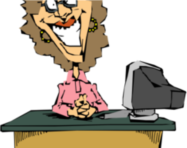 Jpg Freeuse Stock Crazy Clipart Office Worker - Computer Clip Art (640x480), Png Download