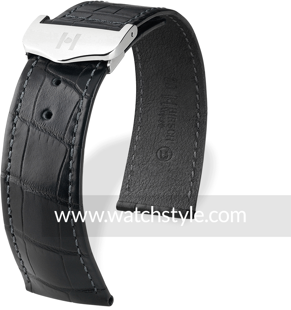 Hirsch Voyager Black Matt - Omega Black Alligator De Ville Watch Bands (1200x1200), Png Download