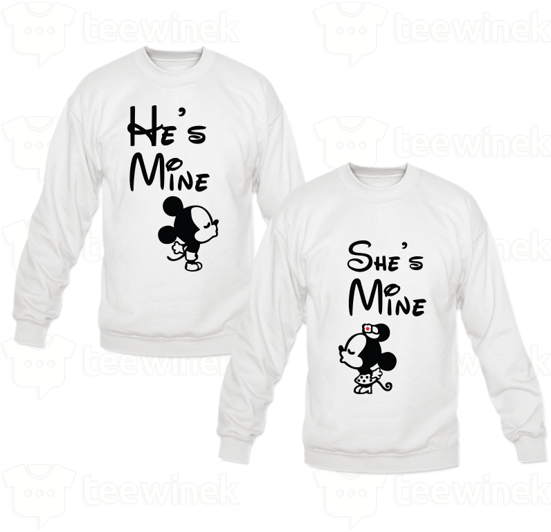 Sweat Shirts Couple He's Mine She's Mine Mickey, Sweat - Cream Cookies - Couple Passport Cover - She's Mine (800x800), Png Download
