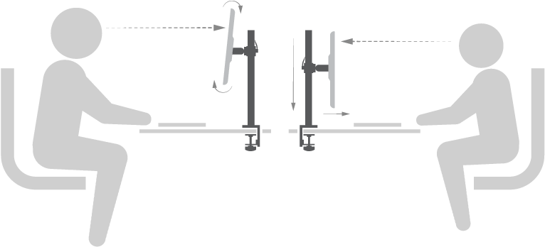 Triple Monitor Desk Mount - Computer Monitor (834x416), Png Download