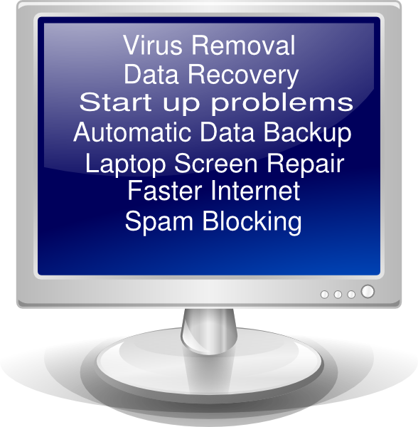 Computer Repair Clipart - Computer Repairs Logo Royalty Free (588x600), Png Download