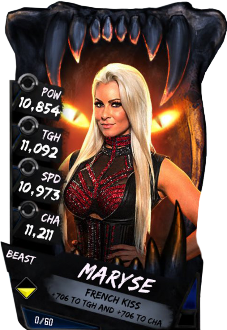 Maryse S4 16 Beast - Wwe Supercard Beast Cards (733x1158), Png Download