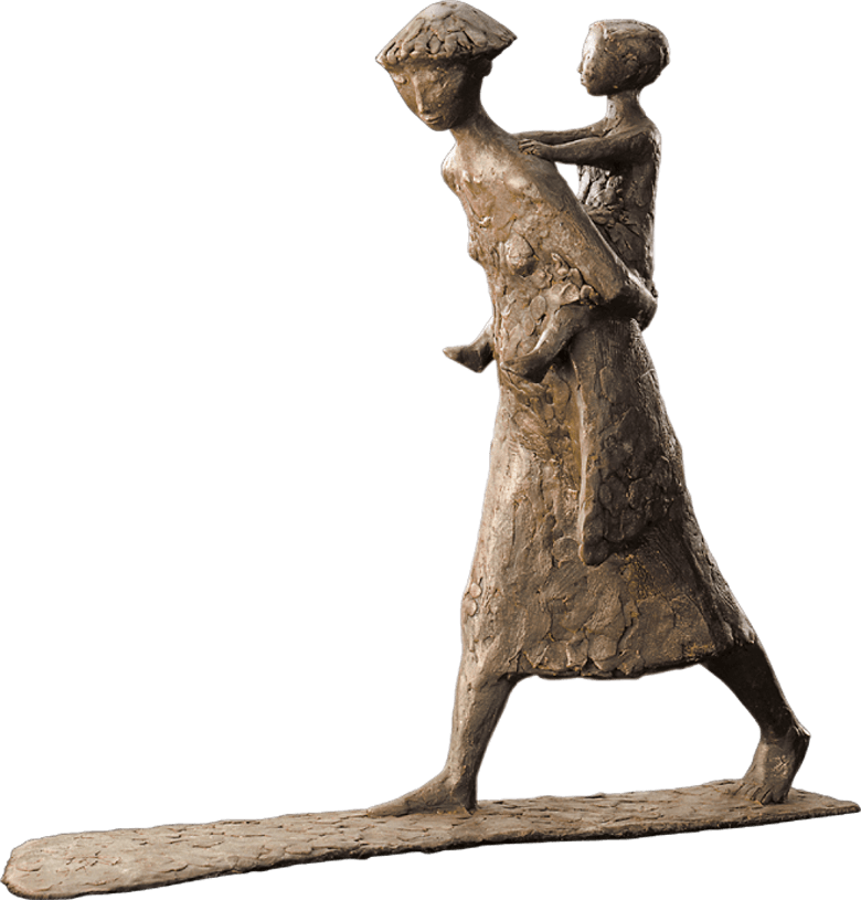 Bronzefigur Huckepack Von Manfred Welzel - Sculptures Manfred Welzel (780x815), Png Download