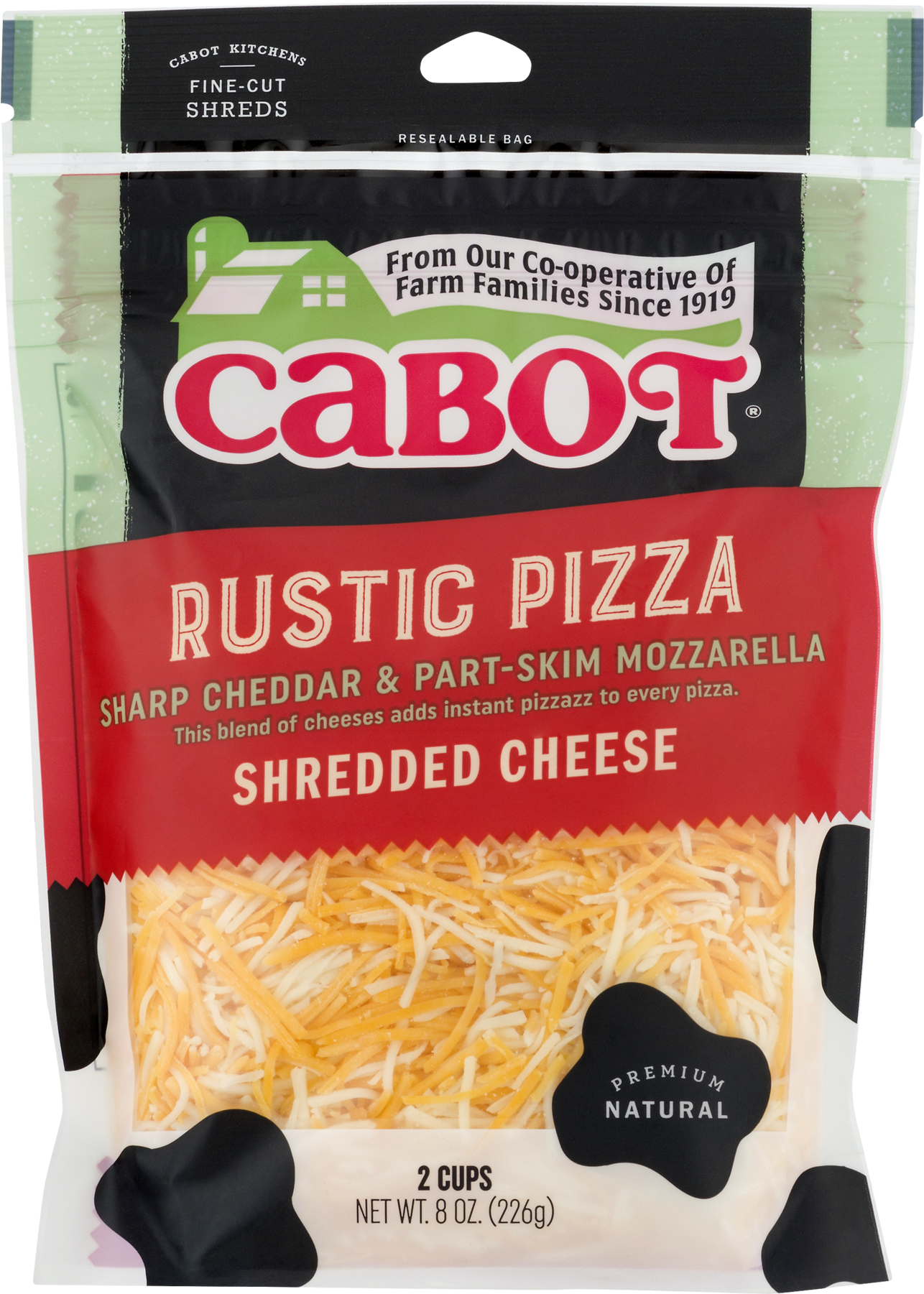 Cabot Cheese, Shredded, Fine Cut, 4 Cheese Mexican (1800x1800), Png Download