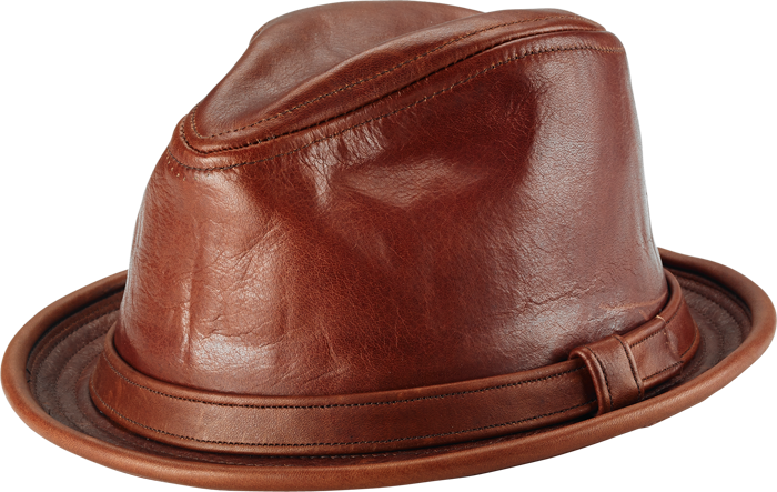 Vintage Leather Fedora - Vintage Style Leather Hat (700x443), Png Download