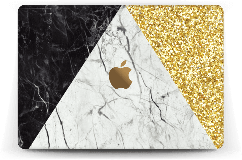 A Mix Of Marbles And Gold Glitter Printed On A Fabulous - Gold Marble Macbook Pro Skin (800x563), Png Download