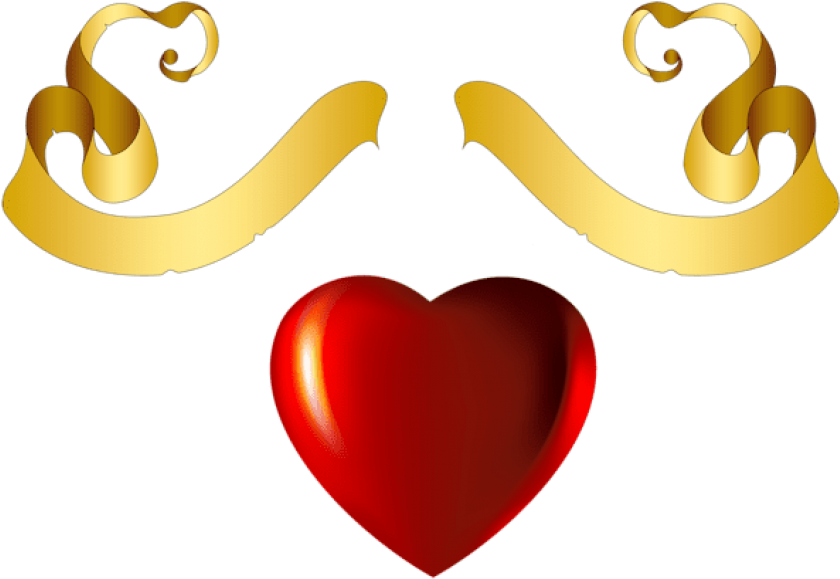 Clip Art Gold Hearts (600x425), Png Download