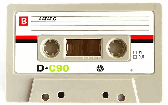 Cassette Tape Recorder Vintage Old Music A - Cassette Tape Png (543x340), Png Download