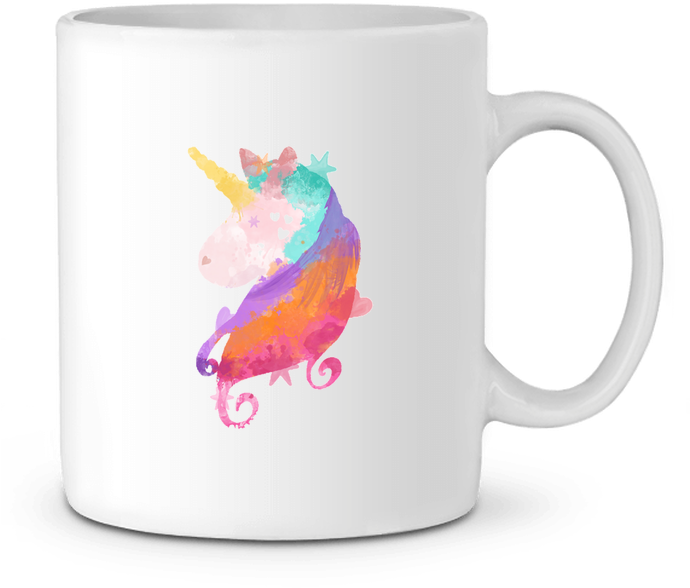 Ceramic Mug Watercolor Unicorn By Pinkglitter - Mug (690x850), Png Download