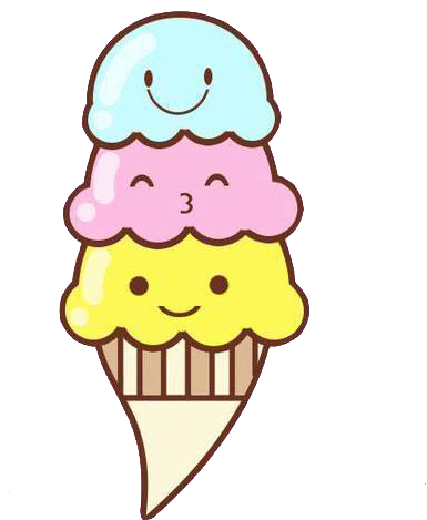 Png Kawaii - Cute Ice Cream Drawing (500x500), Png Download