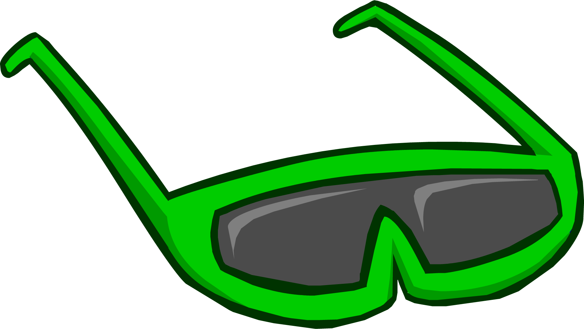 Clipart Transparent Library Green Sunglasses Club Penguin - Club Penguin Rare Face Items (1860x1049), Png Download
