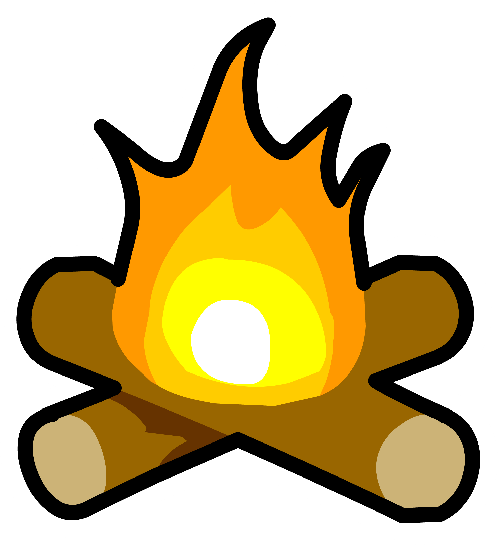 Bonfire Clipart Epic - Club Penguin Campfire (1977x2164), Png Download