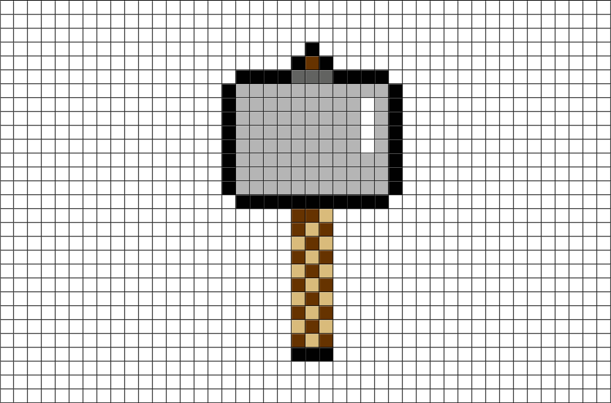 Download Thor Hammer Pixel Art - HD Transparent PNG - NicePNG.com