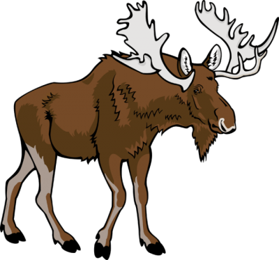 Hand Draw Deer, Antlers Clipart, Deer Clipart, Moose, - Moose Clipart (400x373), Png Download