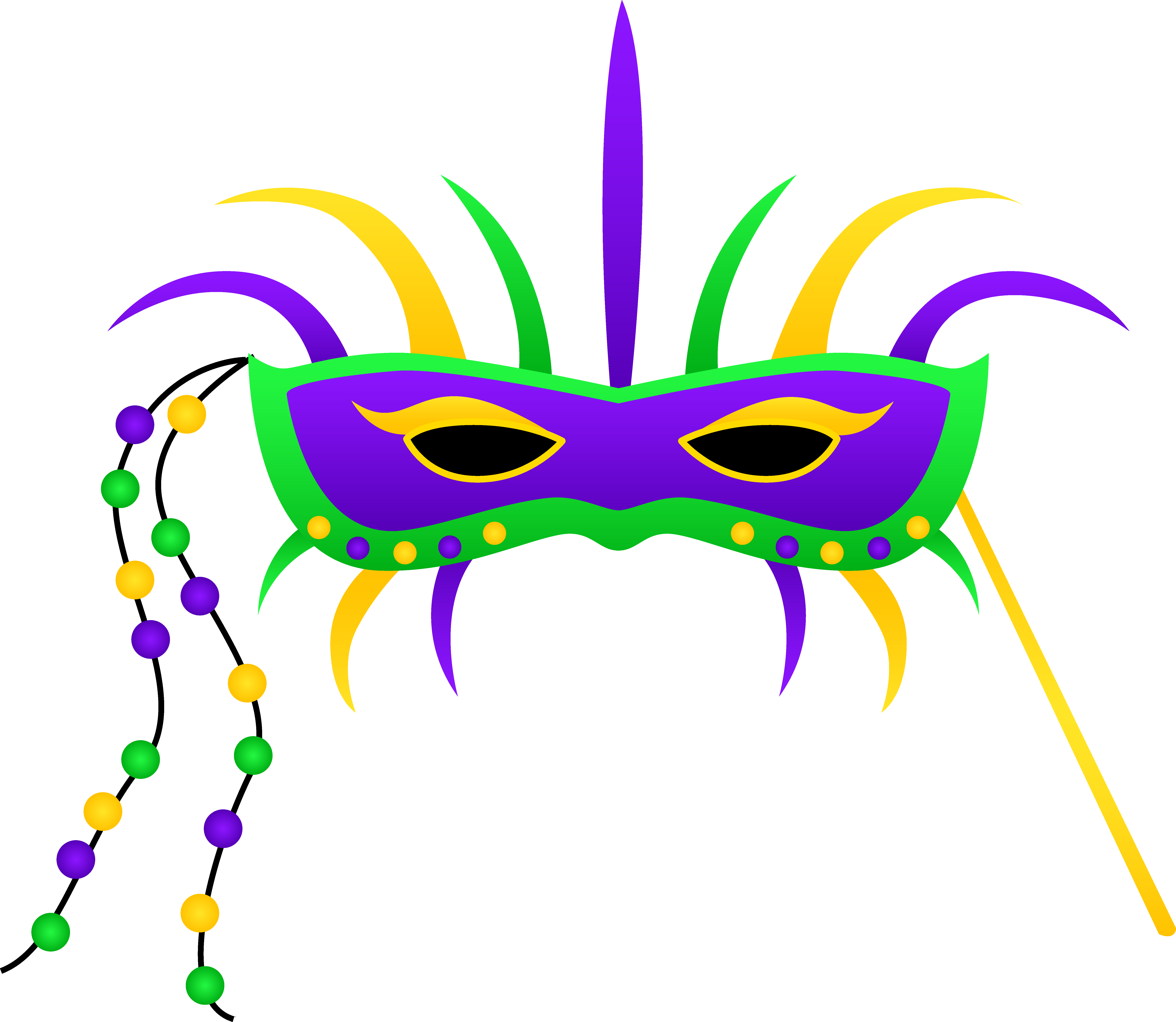 Mardi Gras Clip Art Masks - Mardi Gras Mask Clipart (6684x5806), Png Download