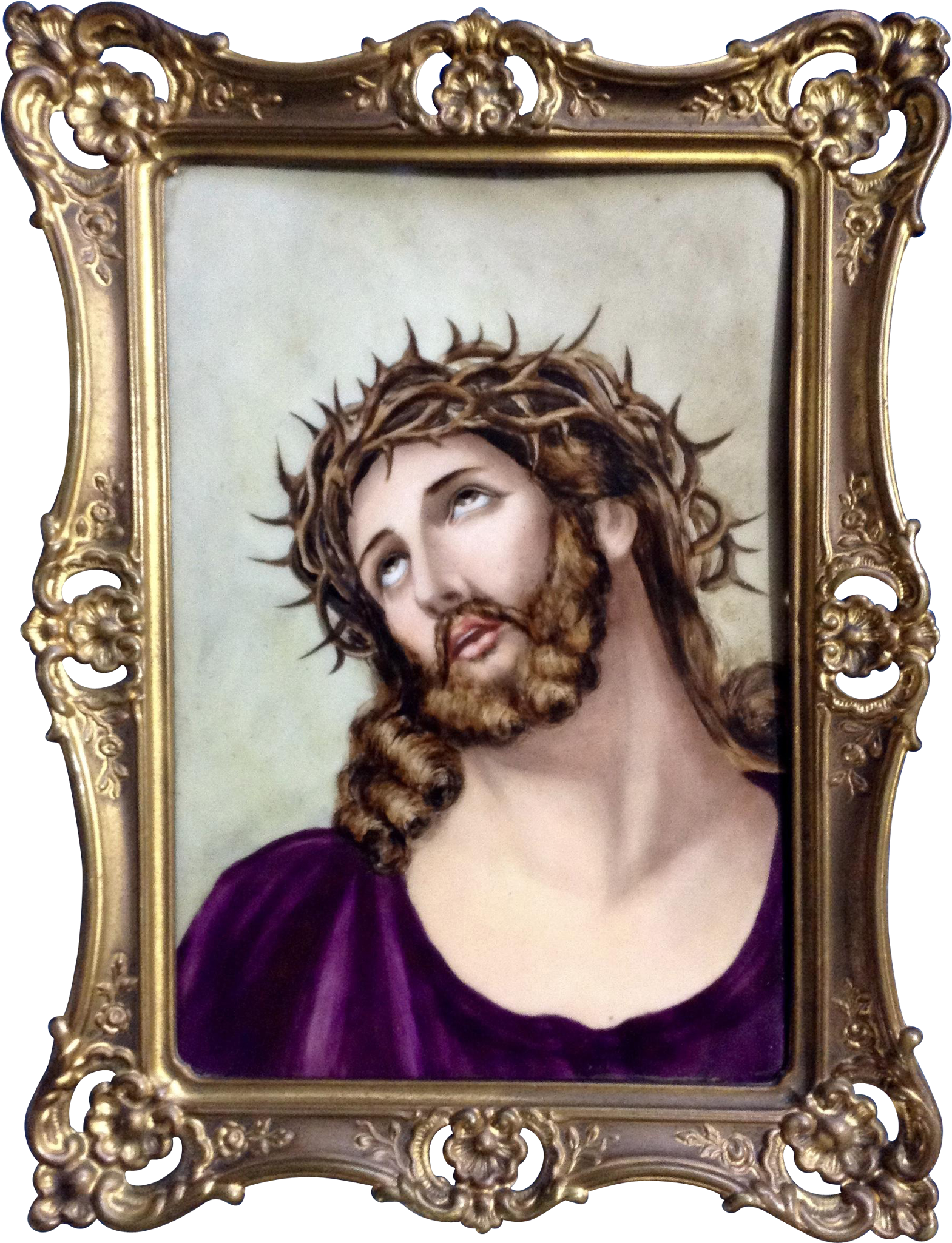 Antique European Icon Jesus Christ Crucifixion Portrait - Painting (2048x2048), Png Download