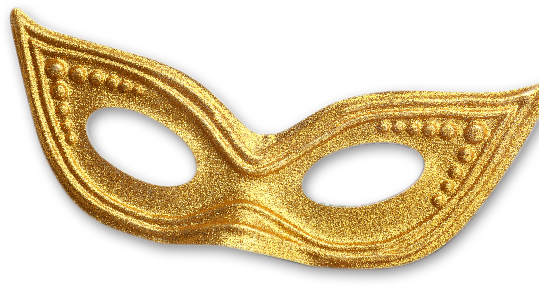Gold Mardi Gras Mask Png (1078x575), Png Download