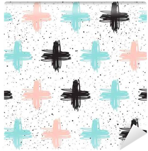 Doodle Cross Seamless Background - Pink (400x400), Png Download