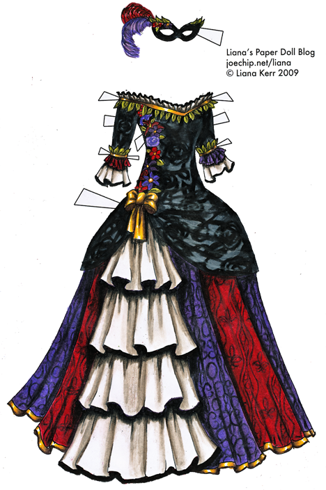 Colored In Black White Purple Red And - Masquerade Ball Dress Vintage (468x704), Png Download