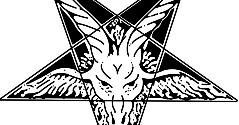 Drawing Pentagram Black And White - Goat Pentagram Png (912x479), Png Download