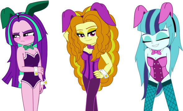 Adagio Dazzle, Aria Blaze, Artist - Derpibooru Equestria Girls Aria Bunny (600x386), Png Download