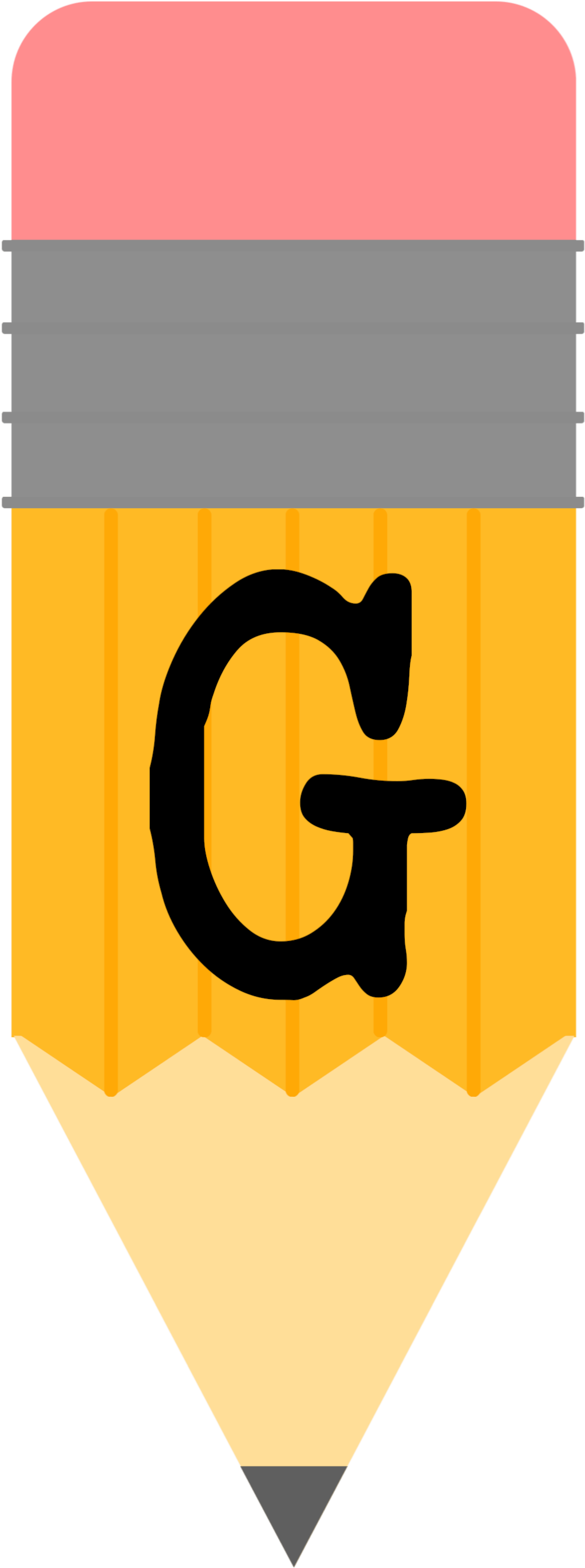 Pencil Alphabet Banner G - Colored Alphabet Letters To Print Banners Back (1076x2778), Png Download
