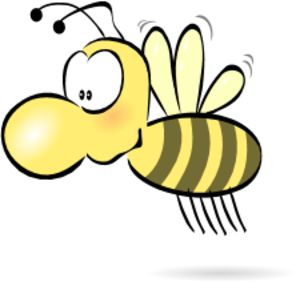 Flying Bee Clipart - Cartoon Bee (600x573), Png Download