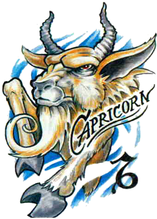 Capricorn Tattoos Designs Libra Zodiac Tattoos, Capricorn - Colored Capricorn Tattoo (320x446), Png Download