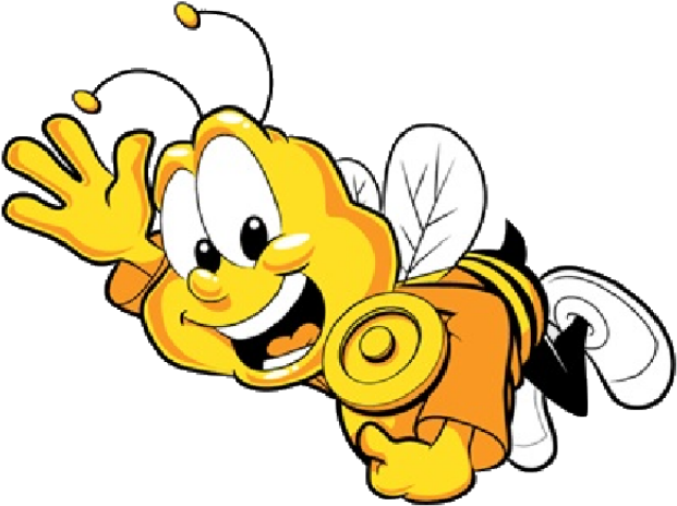 Bee Clipart Funny - Cartoon Bee No Background (600x600), Png Download