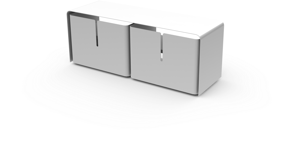 Barber Television Table - 2 Drawers - W 110 Cm By Matière (1000x707), Png Download