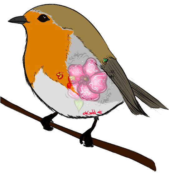 European Robin (550x600), Png Download