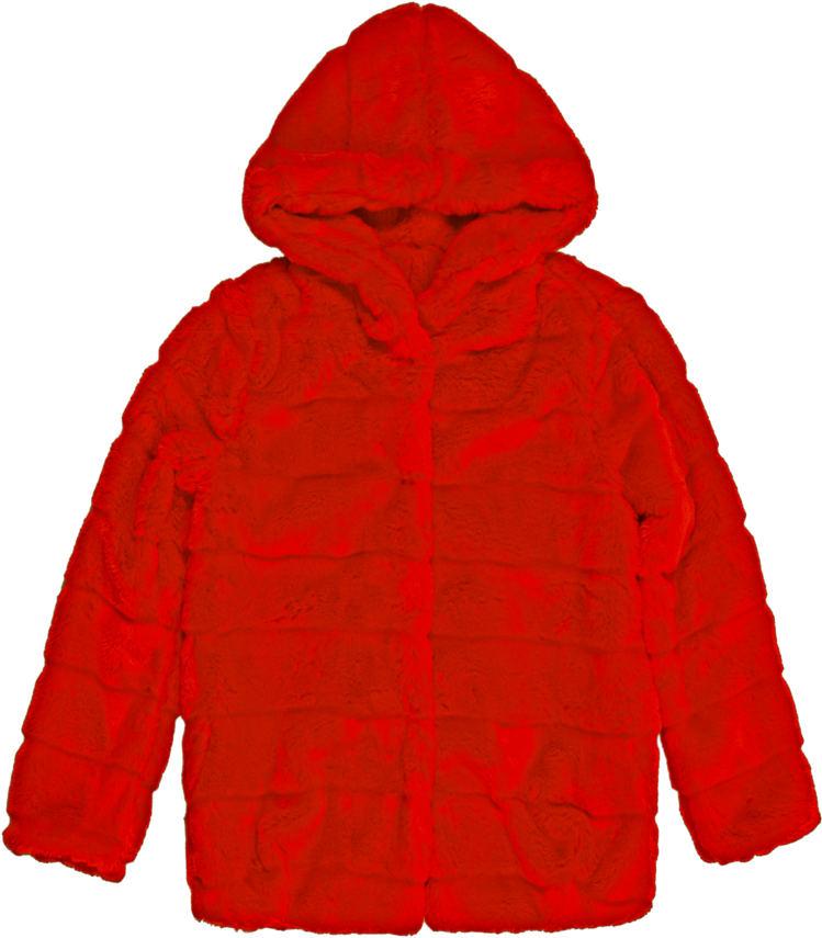 Goldie Ii Red Hooded Faux Fur Jacket - Sweatshirt (1024x1024), Png Download