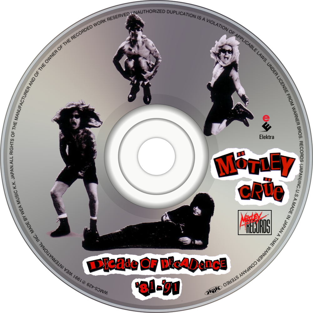 Mötley Crüe Decade Of Decadence '81-'91 Cd Disc Image - Motley Crue Decade Of Decadence (1000x1000), Png Download
