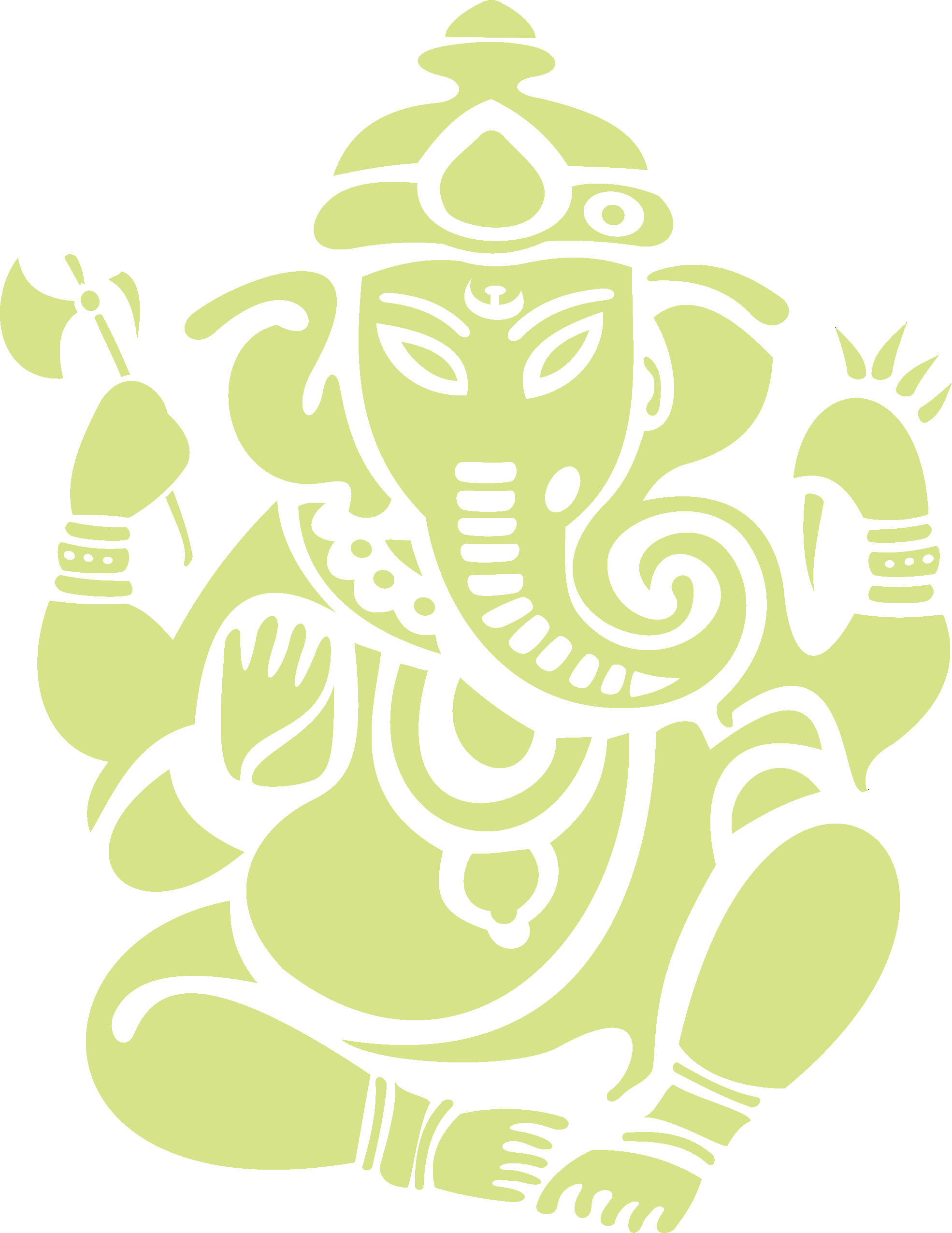 Elefant Gruen Hell - Ganesha T Shirt (1970x2551), Png Download