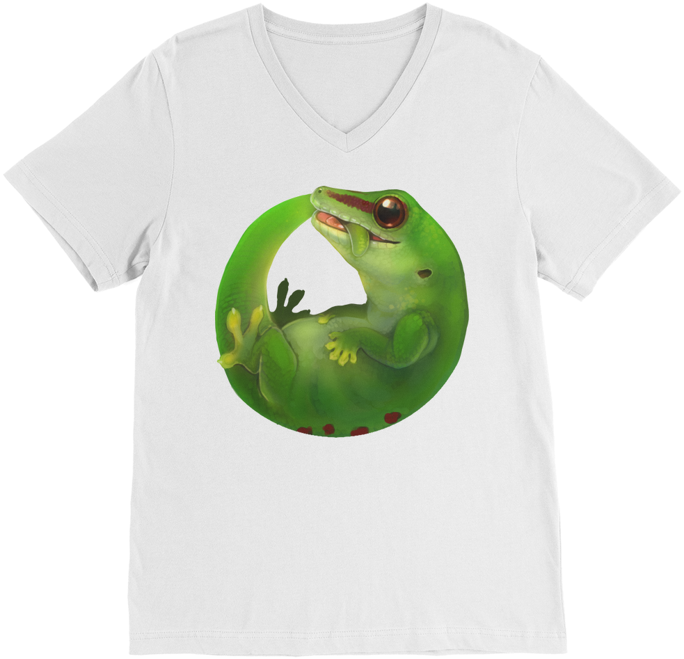 Bt005 Biting Tail Day Gecko ﻿men's V Neck T Shirt - Reptile (1024x1024), Png Download
