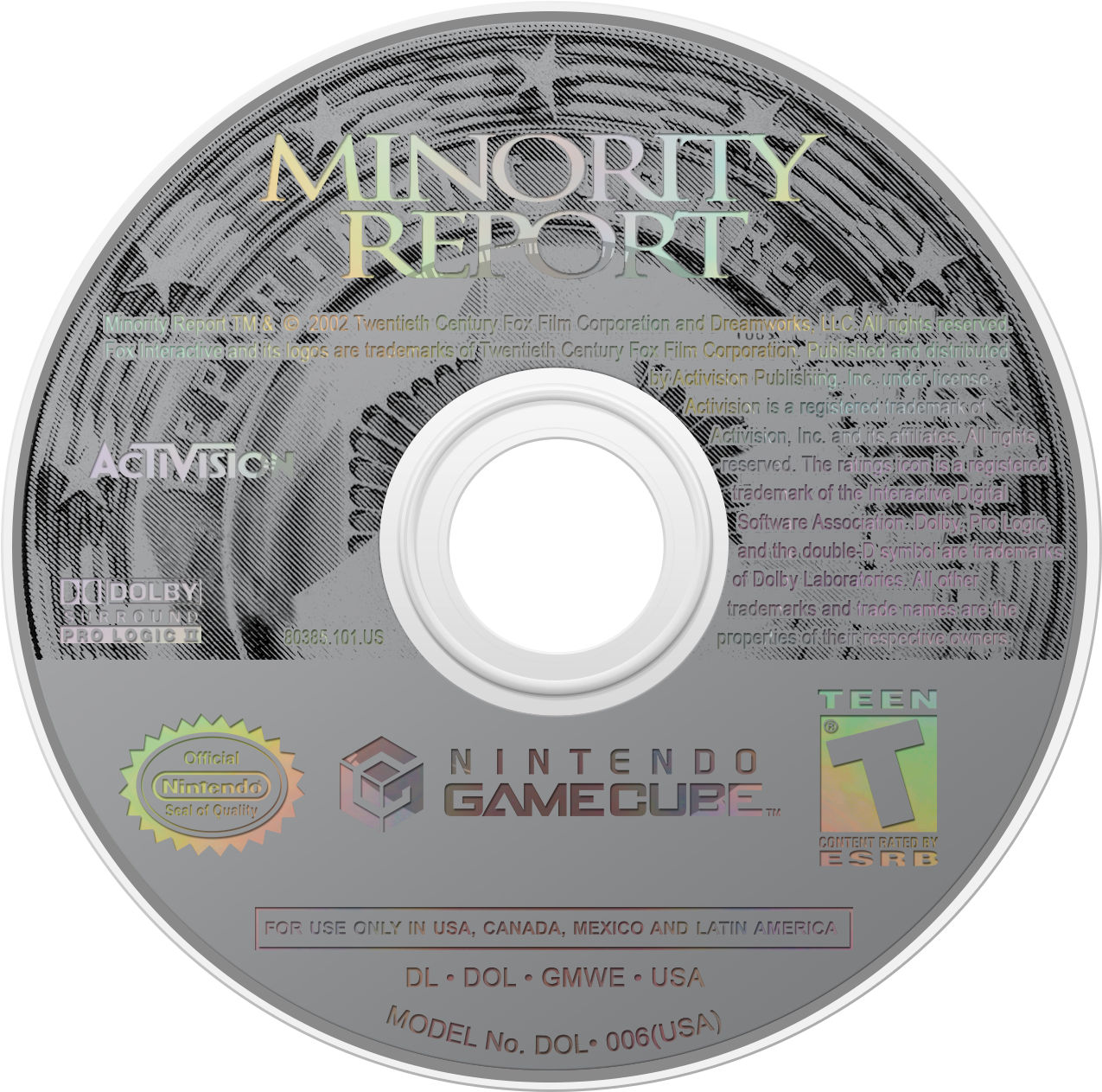 Minority Report - Nintendo Gamecube (1280x1280), Png Download