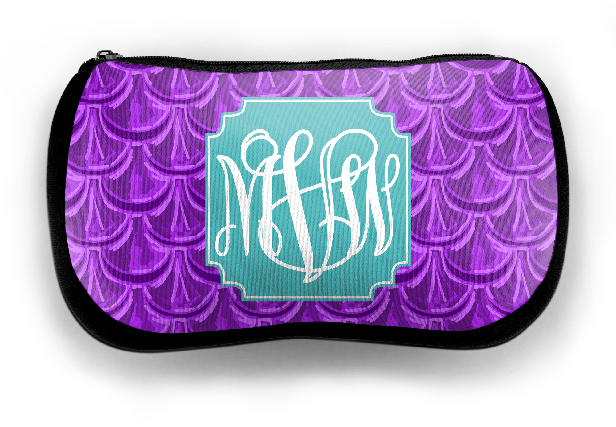 Make Up Bag Mermaid Scales Purple - Circle (2000x1600), Png Download