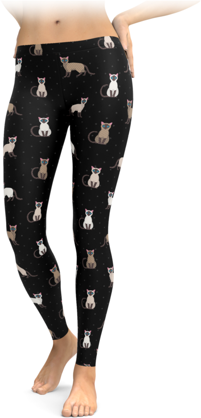 Siamese Cat Leggings (740x896), Png Download
