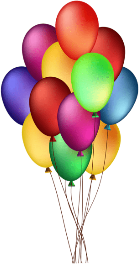 Bunch Of Colorful Balloons Png - Happy Birthday Balloon Png (480x876), Png Download