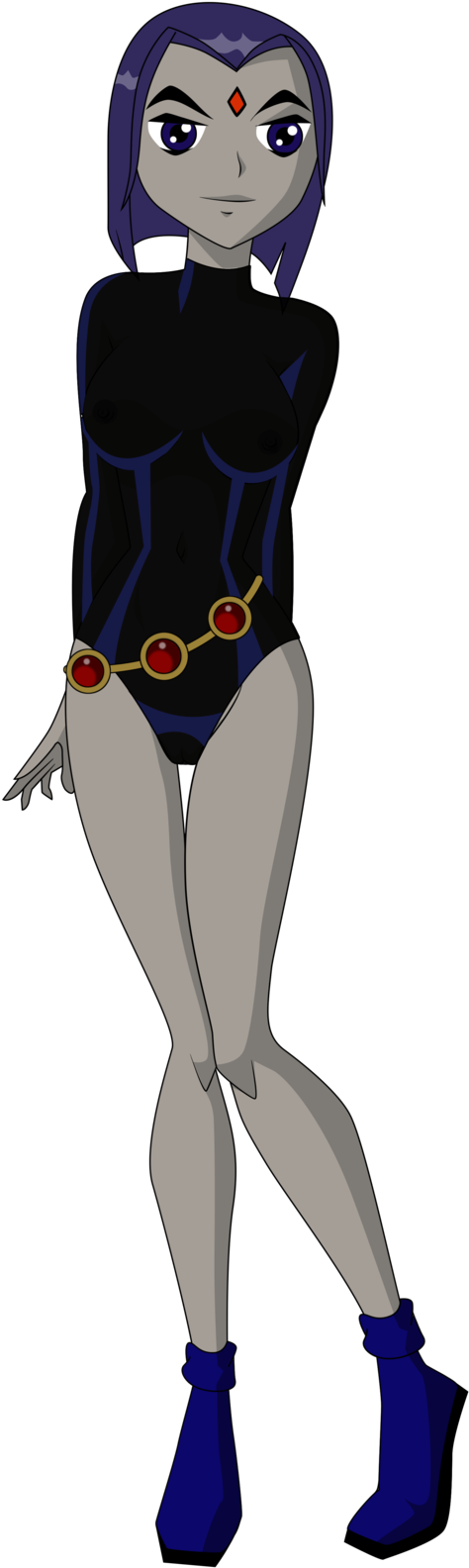 Raven - Teen Titans Raven Thighs (485x1645), Png Download