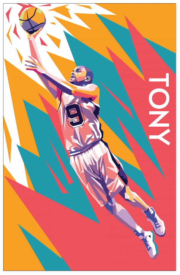 Tony Parker Pop Art Poster - Art (1024x1024), Png Download