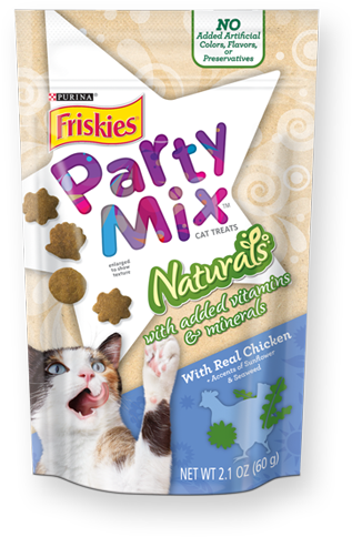 Party Mix Naturals With Added Vitamins & Minerals With - Friskies Natural Cat Treats (700x489), Png Download