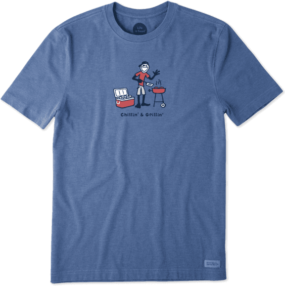 Men's Grill Jake Vintage Crusher Tee - Life Is Good T Shirts (570x570), Png Download