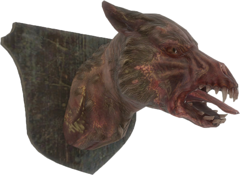 Fo4 Mounted Mongrel Head - Portable Network Graphics (1012x740), Png Download