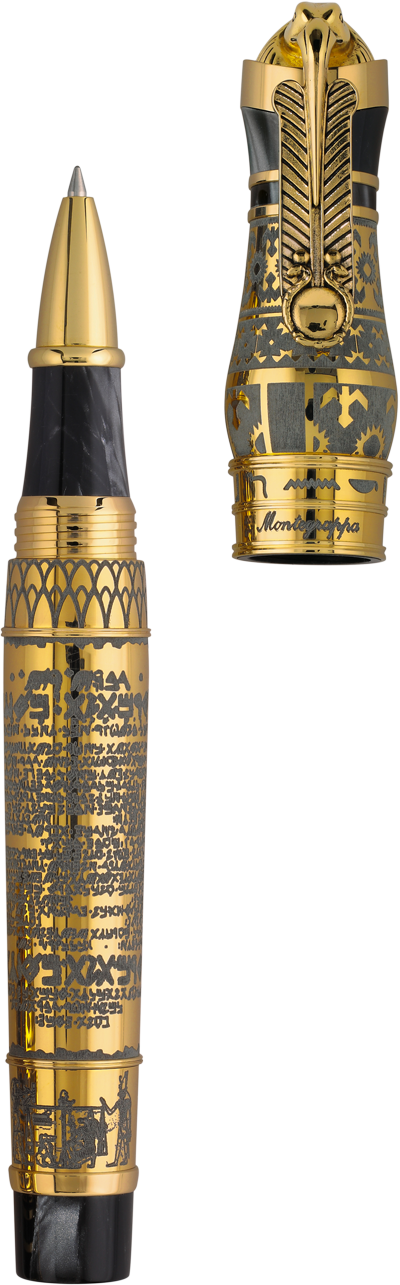 Ancient Civilisation “thoth” Rollerball Pen, Gold - Montegrappa Thoth Rollerball Pen, Gold, Limited Edition, (400x1285), Png Download