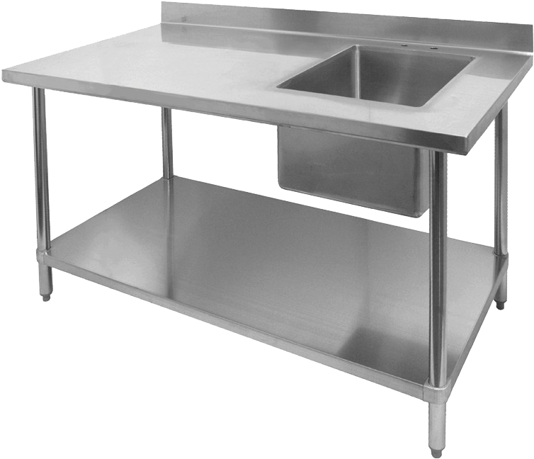 Allstrong 30"x48" Prep. Tables W/ Right Side Sink Bowl (800x690), Png Download